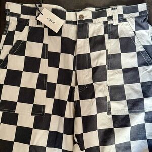 P&Co Service Fatigue Black Checkerboard Jeans